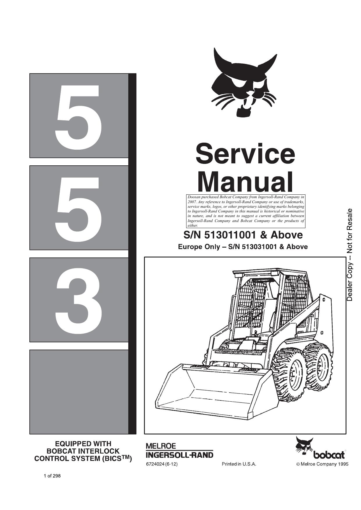 553 Loader Service Manual Bobcat